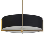 Preston Dual Mount Round Pendant - Aged Brass / Black
