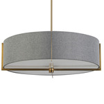 Preston Dual Mount Round Pendant - Aged Brass / Gray