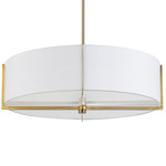 Preston Dual Mount Round Pendant - Aged Brass / White