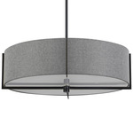 Preston Dual Mount Round Pendant - Matte Black / Grey