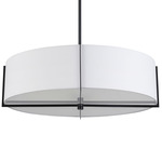 Preston Dual Mount Round Pendant - Matte Black / White