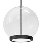 Picotas Globe Pendant - Matte Black / Clear