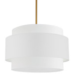 Priya Pendant - Aged Brass / White
