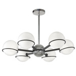 Sofia Chandelier - Polished Chrome / Matte Black / White