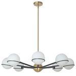 Sofia Chandelier - Aged Brass / Matte Black / White