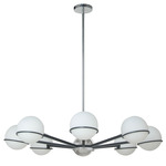 Sofia Chandelier - Polished Chrome / Matte Black / White