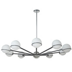 Sofia Chandelier - Polished Chrome / Matte Black / White