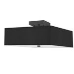 Seren Semi Flush Ceiling Light - Matte Black / Black