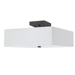 Seren Semi Flush Ceiling Light - Matte Black / White