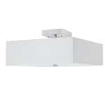 Seren Semi Flush Ceiling Light - Satin Chrome / White