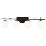 Vivaldi Bathroom Vanity Light - Matte Black / Aged Brass / White