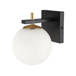 Vivaldi Wall Sconce - Matte Black / Aged Brass / White