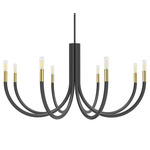 Wand Chandelier - Matte Black / Aged Brass