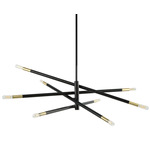 Wand Sputnik Chandelier - Matte Black / Aged Brass