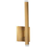 Wilson Tall Wall Sconce - Aged Brass / Frosted