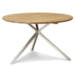 Frisbee Table - Stainless Steel / Natural Oak