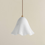 Fazzo Pendant - Brass / Opaline
