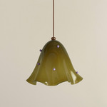 Fazzo Pendant - Patina Brass / Pistachio with Lilac Embelleshments