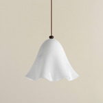 Fazzo Pendant - Blackened Brass / Opaline