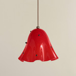 Fazzo Pendant - Pewter / Poppy with Ink Embellishments