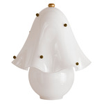 Fazzo Table Lamp - Brass / Opaline with Pistachio Embellishments