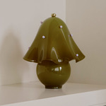 Fazzo Table Lamp - Brass / Pistachio with Lilac Embelleshments