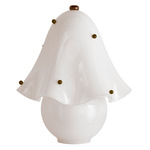 Fazzo Table Lamp - Patina Brass / Opaline with Pistachio Embellishments