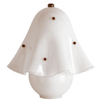 Fazzo Table Lamp - Patina Brass / Opaline with Amber Embellishments