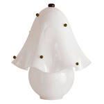 Fazzo Table Lamp - Blackened Brass / Opaline with Pistachio Embellishments