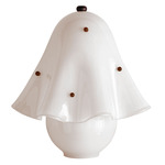 Fazzo Table Lamp - Blackened Brass / Opaline with Amber Embellishments