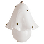 Fazzo Table Lamp - Pewter / Opaline with Pistachio Embellishments