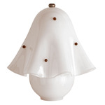 Fazzo Table Lamp - Pewter / Opaline with Amber Embellishments
