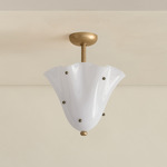 Fazzo Surface Mount - Brass / Opaline with Pistachio Embellishments