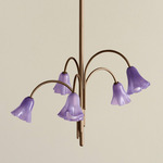 Flora Chandelier - Patina Brass / Lilac