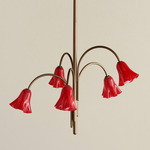 Flora Chandelier - Patina Brass / Poppy
