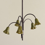 Flora Chandelier - Blackened Brass / Pistachio