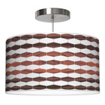 Weave Pendant - Brushed Nickel / Rosewood Linen