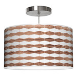 Weave Pendant - Brushed Nickel / Walnut Linen