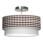 Weave Double Tiered Pendant - Brushed Nickel / Ebony Linen