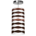Weave Column Pendant - Brushed Nickel / Ebony / Linen