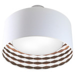 Weave Nest Pendant - Brushed Nickel / Ebony Linen