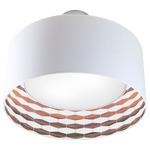 Weave Nest Pendant - Brushed Nickel / Rosewood / Linen