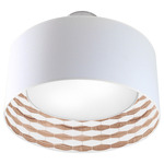 Weave Nest Pendant - Brushed Nickel / Walnut Linen