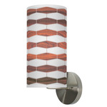 Weave Column Wall Sconce - Brushed Nickel / Rosewood Linen