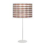 Weave Tyler Table Lamp - White / Walnut Linen