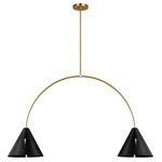 Cambre Linear Chandelier - Burnished Brass / Midnight Black
