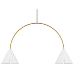 Cambre Linear Chandelier - Burnished Brass / Matte White