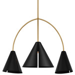 Cambre Chandelier - Burnished Brass / Midnight Black