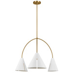 Cambre Chandelier - Burnished Brass / Matte White