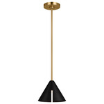 Cambre Pendant - Burnished Brass / Midnight Black